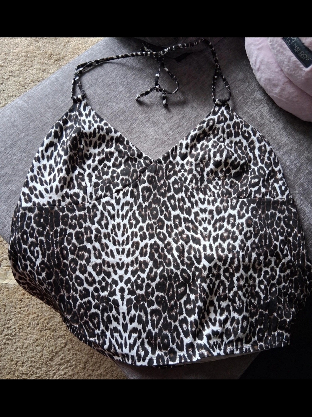 Women’s Leopard Print Halter Cami Top - Leopard